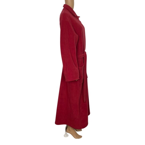 L.L. Bean Womens Red Maxi Long Sleeve Fleece Robe Size Large - Picture 4 of 10